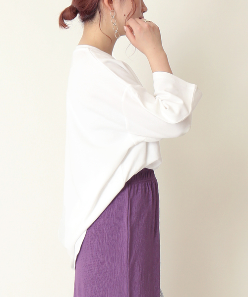 Simplicite（サンプリシテ）の「パフスリーブチュニック◆（Tシャツ/カットソー・レディース・ホワイト/チャコールグレー/アイボリー・FREE）」の2枚目の写真