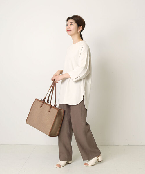 Simplicite（サンプリシテ）の「パフスリーブチュニック◆（Tシャツ/カットソー・レディース・ホワイト/チャコールグレー/アイボリー・FREE）」の22枚目の写真