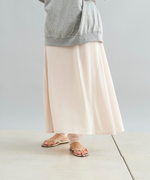 DouDou（ドゥドゥ）の「フレアスカート＋シアーレギンス（スカート・レディース・ライトベージュ/カーキ・FREE）」の20枚目の写真