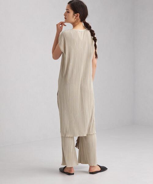 green label relaxing（グリーンレーベルリラクシング）の「FFC ランダム プリーツ ワンピース + パンツ ペアアップ（ワンピース・レディース・ライトブルー/ブラウン/ナチュラル・FREE）」の18枚目の写真