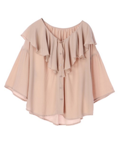 earth music&ecology(アースミュージックアンドエコロジー)の「【WEB限定】ラッフル衿ブラウス *(シャツ/ブラウス・レディース・オフホワイト/ピンクベージュ/ドット/グレイッシュベージュ/ブラック系その他5・FREE)」の9枚目の写真