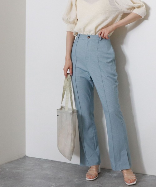 archives（アルシーヴ）の「【入荷禁止】チェックフレアパンツ（その他パンツ・レディース・ブルー/ベージュ/グリーン/ブラウン/オレンジ・MEDIUM）」の4枚目の写真