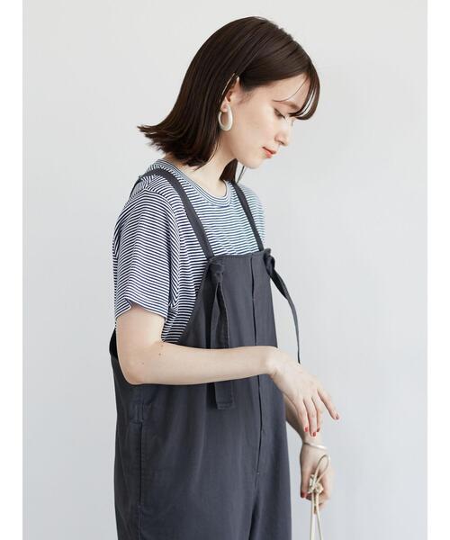 Green　Parks（グリーンパークス）の「ワイドストレートオーバーオール＊（サロペット/オーバーオール・レディース・チャコールグレー/カーキ/ナチュラル・FREE）」の8枚目の写真