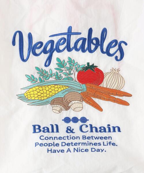 green label relaxing（グリーンレーベルリラクシング）の「[ ボールアンドチェーン ] Ball&Chain VEGITBL SC マーケット バッグ（エコバッグ/サブバッグ・レディース・ホワイト/ブラック・FREE）」の15枚目の写真