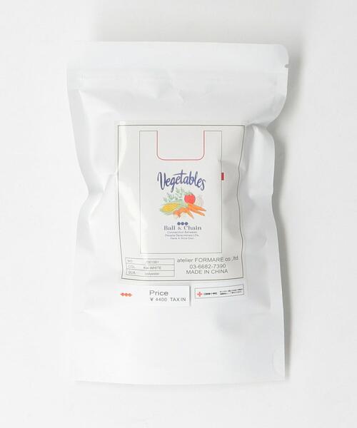 green label relaxing（グリーンレーベルリラクシング）の「[ ボールアンドチェーン ] Ball&Chain VEGITBL SC マーケット バッグ（エコバッグ/サブバッグ・レディース・ホワイト/ブラック・FREE）」の4枚目の写真