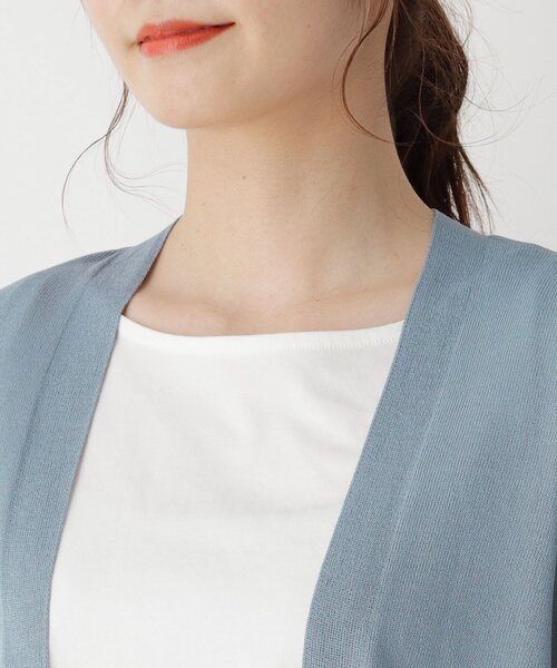 pink adobe（ピンクアドベ）の「◆【M-3L】【ひんやり/洗える】シアー ドルマンカーディガン（カーディガン/ボレロ・レディース・イエロー/ライトブルー/ライトグレー/オフホワイト/ブラック/ピンク系・38/40/44/42）」の12枚目の写真