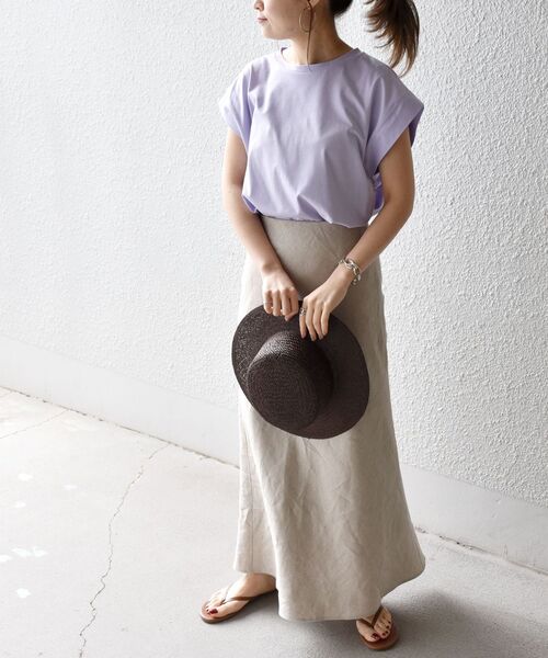 SHIPS(シップス)の「ショルダータックプルオーバー◆(Tシャツ/カットソー・レディース・ホワイト/ブラック/カーキ/ラベンダー・ONE SIZE)」の9枚目の写真
