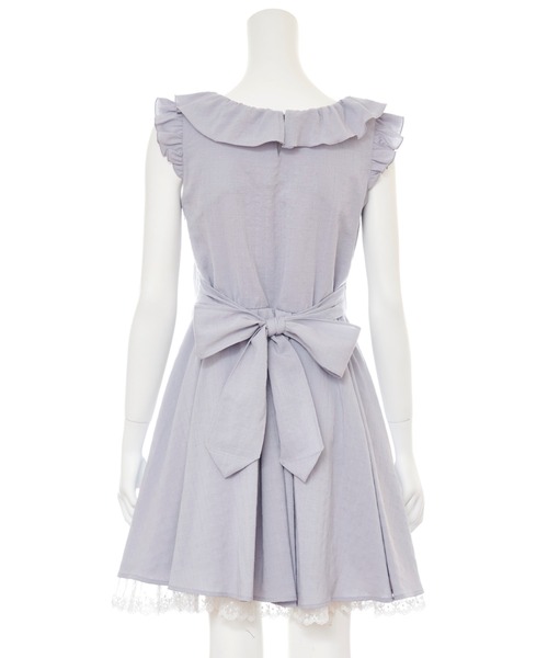 Secret Honey（シークレットハニー）の「レースアップフリルノースリーブワンピース（ワンピース・レディース・グレー/ピンク・MEDIUM）」の9枚目の写真