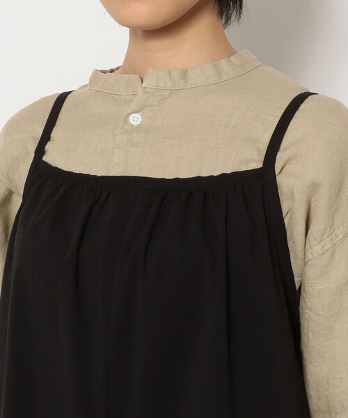 BOHEMIANS(ボヘミアンズ)の「BOHEMIANS/ボヘミアンズ C.M SUCKER ST SALOPETTE サッカーストライプサロペット(サロペット/オーバーオール・レディース・ブラック・SMALL)」の7枚目の写真