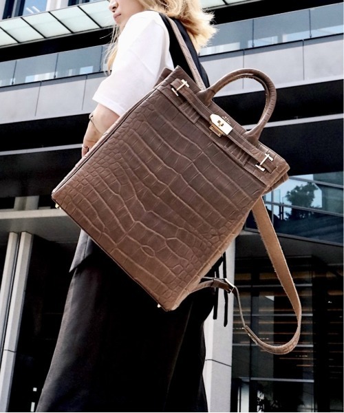 【M.U.L.】バックパックM クロコダイル型押し