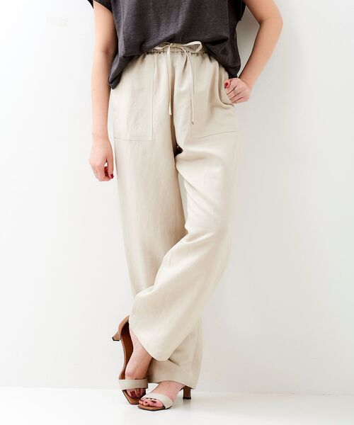 le.coeur blanc（ルクールブラン）の「レーヨン麻イージーパンツ（その他パンツ・レディース・ホワイト系その他/サンドベージュ/キャメル/ダークブラウン・36/38）」の3枚目の写真