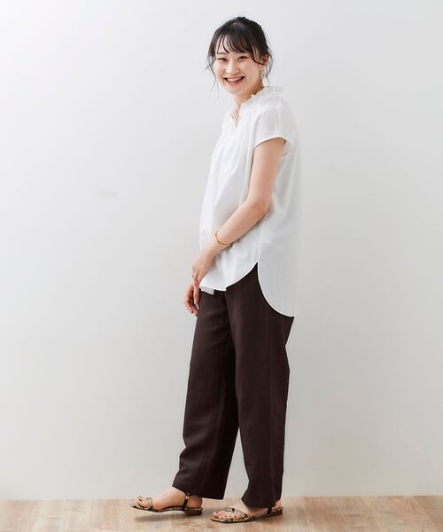 le.coeur blanc（ルクールブラン）の「レーヨン麻イージーパンツ（その他パンツ・レディース・ホワイト系その他/サンドベージュ/キャメル/ダークブラウン・36/38）」の5枚目の写真