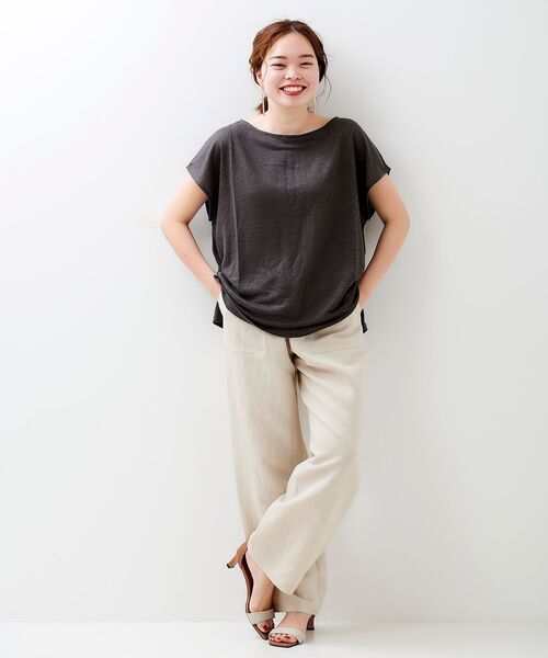 le.coeur blanc（ルクールブラン）の「レーヨン麻イージーパンツ（その他パンツ・レディース・ホワイト系その他/サンドベージュ/キャメル/ダークブラウン・36/38）」の7枚目の写真