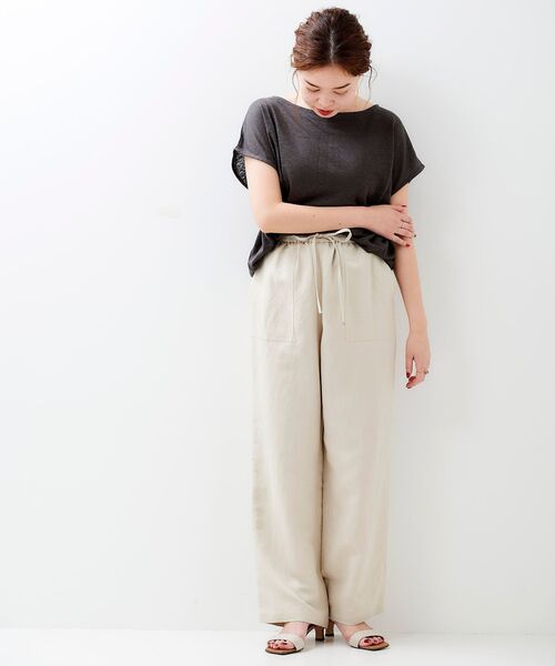 le.coeur blanc（ルクールブラン）の「レーヨン麻イージーパンツ（その他パンツ・レディース・ホワイト系その他/サンドベージュ/キャメル/ダークブラウン・36/38）」の18枚目の写真