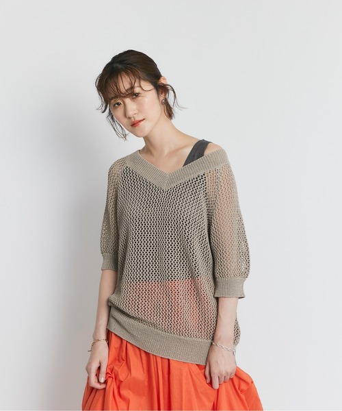 RIVE DROITE（リヴドロワ）の「ペーパーヤーンフィッシュネットニット（ニット/セーター・レディース・ベージュ/ブルー・FREE）」の15枚目の写真