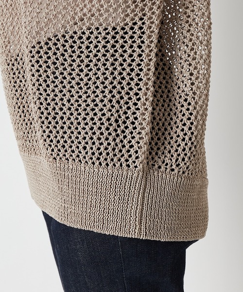 RIVE DROITE（リヴドロワ）の「ペーパーヤーンフィッシュネットニット（ニット/セーター・レディース・ベージュ/ブルー・FREE）」の6枚目の写真