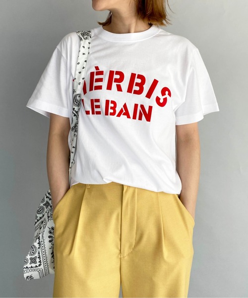 PICCIN（ピッチン）の「レギュラーフィットフロッキーロゴTシャツ（HERBIS）（Tシャツ/カットソー・レディース・ホワイト/チャコールグレー/ベージュ・M）」の19枚目の写真