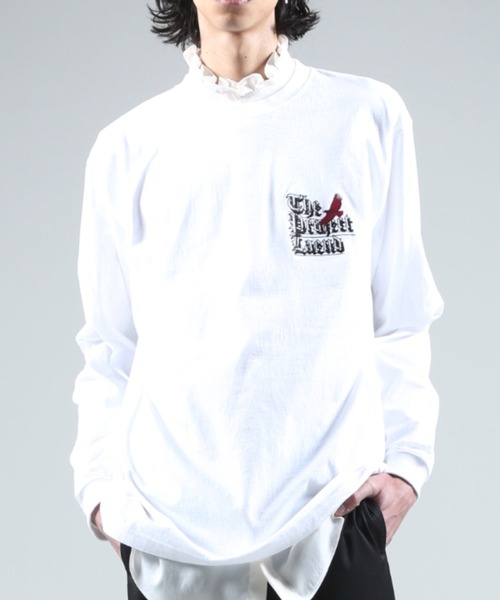 GalaabenD(ガラアーベント)の「ロゴ刺繍ロングスリーブTシャツ(Tシャツ/カットソー・メンズ・ホワイト/ブラック・M/L)」の1枚目の写真