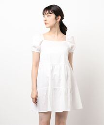 SPINNS | スクエアネックティアードワンピース(ワンピース)