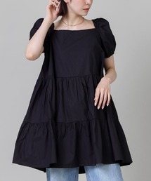 SPINNS | スクエアネックティアードワンピース(ワンピース)