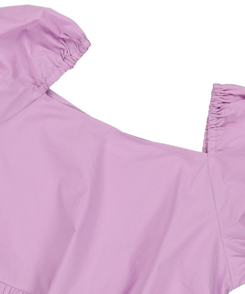 SPINNS（スピンズ）の「スクエアネックティアードワンピース（ワンピース・レディース・ホワイト/ブラック/パープル・ONESIZE）」の15枚目の写真