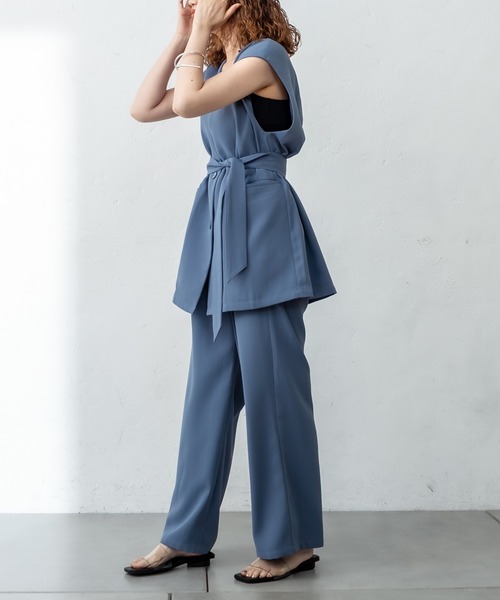 mystic（ミスティック）の「イージータックパンツ（スラックス・レディース・オフホワイト/ブラック/ブルー・1/2）」の13枚目の写真