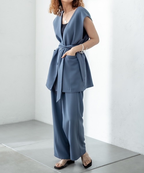 mystic（ミスティック）の「イージータックパンツ（スラックス・レディース・オフホワイト/ブラック/ブルー・1/2）」の15枚目の写真