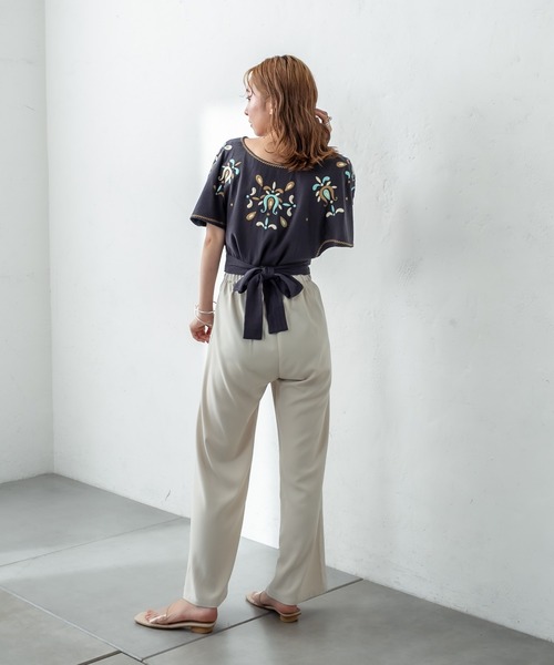 mystic（ミスティック）の「イージータックパンツ（スラックス・レディース・オフホワイト/ブラック/ブルー・1/2）」の10枚目の写真