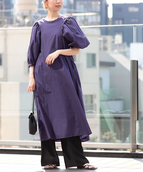 Ray BEAMS（レイビームス）の「Ray BEAMS / バック ギャザー パフスリーブ ワンピース（ワンピース・レディース・ブラック/ベージュ/バイオレット・ONE SIZE）」の20枚目の写真