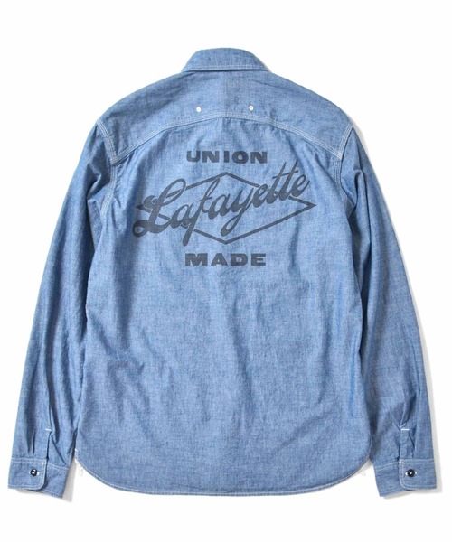 Lafayette（ラファイエット）の「LFYT ラファイエット [Lafayette] - ユニオン クラシック シャンブレー 長袖 シャツ [UNION MADE CLASSIC CHAMBRAY SHIRT]（シャツ/ブラウス・メンズ・ブルー・L/XL/M/XXL）」の2枚目の写真