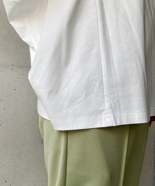 CAPRICIEUX LE'MAGE（カプリシューレマージュ）の「スリットフレンチTシャツ（Tシャツ/カットソー・レディース・ブラック/オフホワイト/グリーン・FREE）」の13枚目の写真