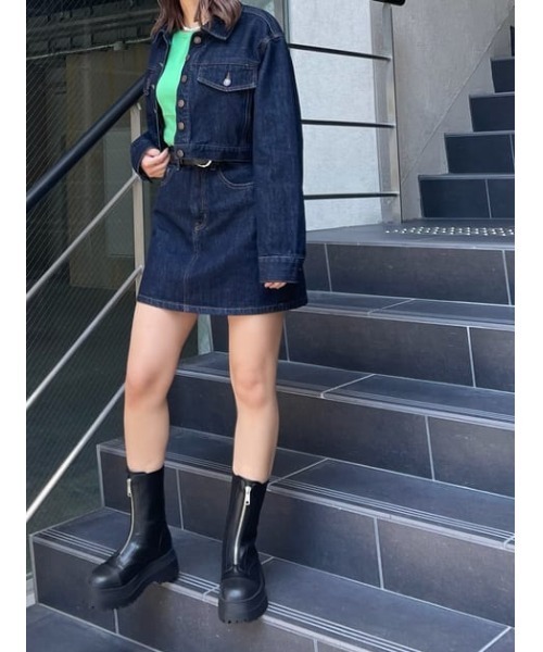 SLY スライデニムセットアップ　ジャケット　スカート セール】LUCAS CROP JK-A デニムジャケット（デニムジャケット