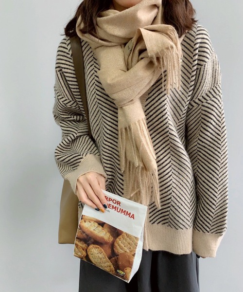 Jewelobe（ジュエローブ）の「ヘリンボーンオーバーカーディガン（カーディガン/ボレロ・レディース・ベージュ/ブラック・FREE）」の17枚目の写真