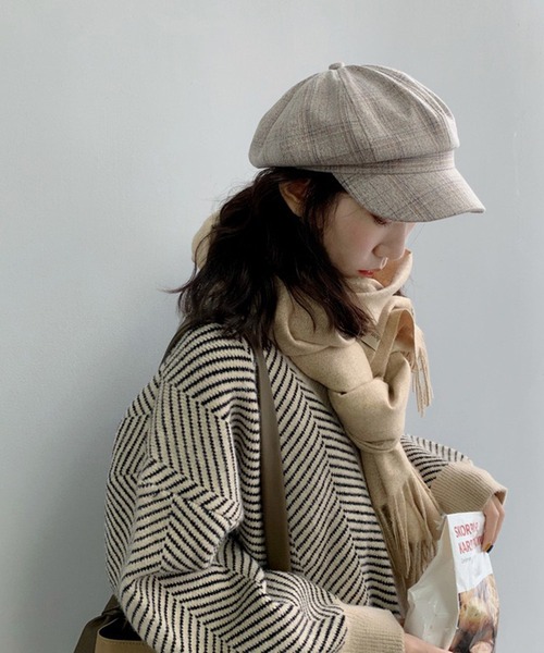 Jewelobe（ジュエローブ）の「ヘリンボーンオーバーカーディガン（カーディガン/ボレロ・レディース・ベージュ/ブラック・FREE）」の3枚目の写真