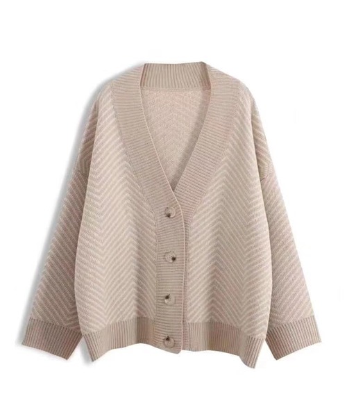 Jewelobe（ジュエローブ）の「ヘリンボーンオーバーカーディガン（カーディガン/ボレロ・レディース・ベージュ/ブラック・FREE）」の15枚目の写真