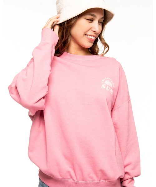 BILLABONG(ビラボン)の「BILLABONG レディース 【ORGANIC COTTON】 GRAPHIC ORGANIC SWEA クルーネックトレーナー 【2021年秋冬モデル】/ビラボンレディーススウェット(スウェット・レディース・ホワイト/ブラック/アイボリー/ブルー系その他・MEDIUM)」の3枚目の写真