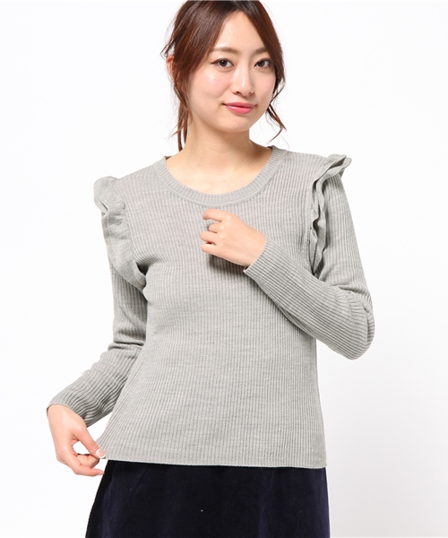 Chico（チコ）の「肩フリルRIBクルーネック（ニット/セーター・レディース・ホワイト/グレー/ブラック・FREE）」の12枚目の写真