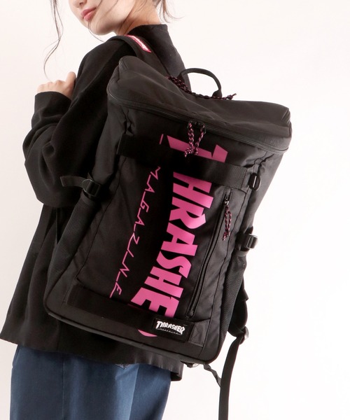 THRASHER（スラッシャー）の「THRASHER/ｽﾗｯｼｬｰ ﾘｭｯｸ/ﾊﾞｯｸﾊﾟｯｸ（バックパック/リュック・メンズ・ブラック×ホワイト/ブラック×グレー/ブラック×ピンク/ブラック・FREE）」の4枚目の写真