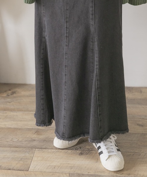 ITEMS URBANRESEARCH(アイテムズ アーバンリサーチ)の「デニムマーメイドスカート(デニムスカート・レディース・アイボリー/ブラック・FREE)」の10枚目の写真