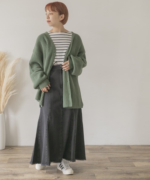 ITEMS URBANRESEARCH(アイテムズ アーバンリサーチ)の「デニムマーメイドスカート(デニムスカート・レディース・アイボリー/ブラック・FREE)」の8枚目の写真