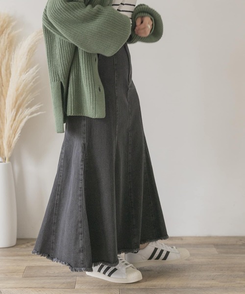 ITEMS URBANRESEARCH(アイテムズ アーバンリサーチ)の「デニムマーメイドスカート(デニムスカート・レディース・アイボリー/ブラック・FREE)」の18枚目の写真