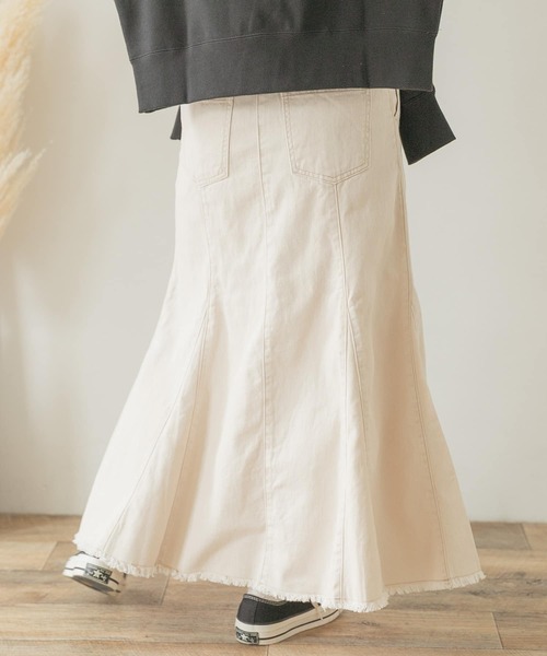 ITEMS URBANRESEARCH(アイテムズ アーバンリサーチ)の「デニムマーメイドスカート(デニムスカート・レディース・アイボリー/ブラック・FREE)」の16枚目の写真