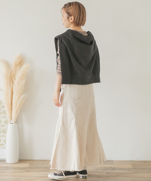 ITEMS URBANRESEARCH(アイテムズ アーバンリサーチ)の「デニムマーメイドスカート(デニムスカート・レディース・アイボリー/ブラック・FREE)」の9枚目の写真