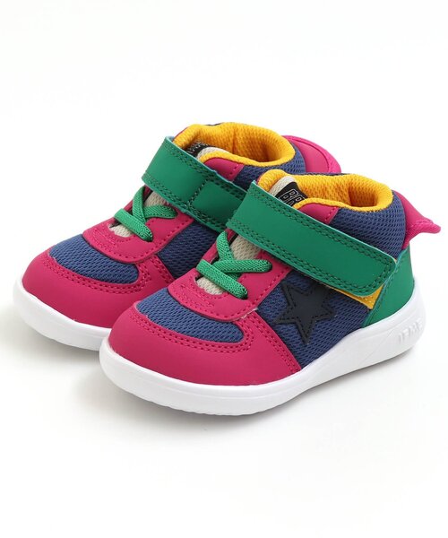 IFME（イフミー）の「/IFME(イフミー)ミドルカットスニーカー（スニーカー・キッズ・サックスブルー/レインボー/グレー・14.5/16/15 /13/13.5/17/14/19/18）」の3枚目の写真