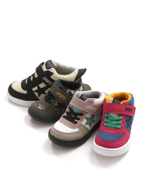 IFME（イフミー）の「/IFME(イフミー)ミドルカットスニーカー（スニーカー・キッズ・サックスブルー/レインボー/グレー・14.5/16/15 /13/13.5/17/14/19/18）」の4枚目の写真