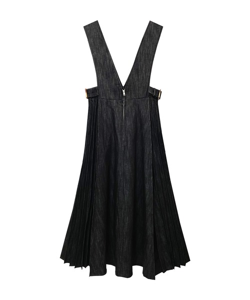 ADIRA（アディラ）の「サイドプリーツVネックジャンスカ（ジャンパースカート・レディース・ブラック/ベージュ/ブラウン・MEDIUM）」の11枚目の写真