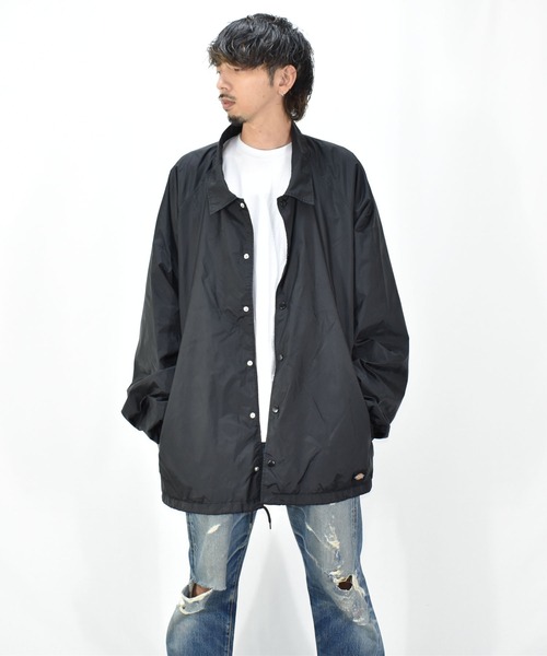 Dickies(ディッキーズ)の「【ヴィンテージ古着】DICKIES ディッキーズ ビッグサイズ コーチジャケット ナイロンジャケット(ナイロンジャケット・メンズ・ブラック・5XL)」の3枚目の写真