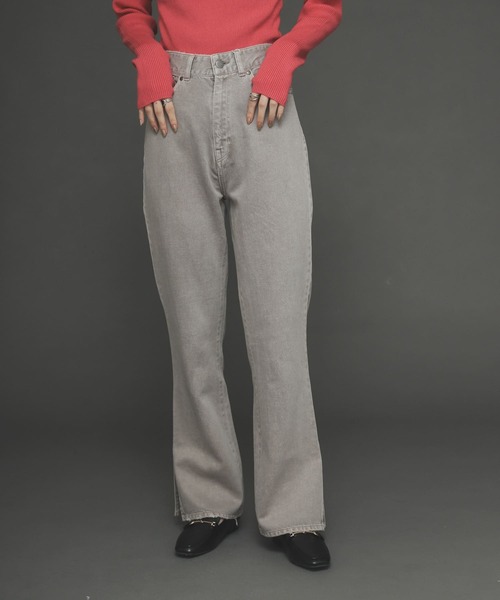 SENSE OF PLACE by URBAN RESEARCH（センスオブプレイスバイアーバンリサーチ）の「フェードカラースリットフレアカラーパンツ（その他パンツ・レディース・アイボリー/グレー/チャコールグレー・SMALL/MEDIUM）」の3枚目の写真