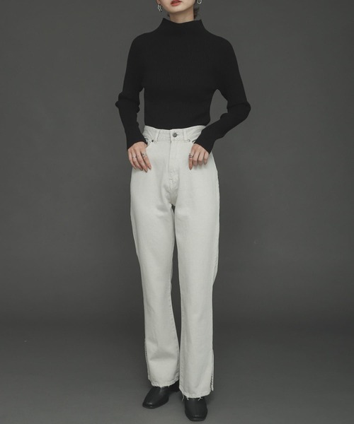 SENSE OF PLACE by URBAN RESEARCH（センスオブプレイスバイアーバンリサーチ）の「フェードカラースリットフレアカラーパンツ（その他パンツ・レディース・アイボリー/グレー/チャコールグレー・SMALL/MEDIUM）」の2枚目の写真