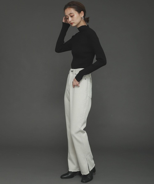 SENSE OF PLACE by URBAN RESEARCH（センスオブプレイスバイアーバンリサーチ）の「フェードカラースリットフレアカラーパンツ（その他パンツ・レディース・アイボリー/グレー/チャコールグレー・SMALL/MEDIUM）」の9枚目の写真